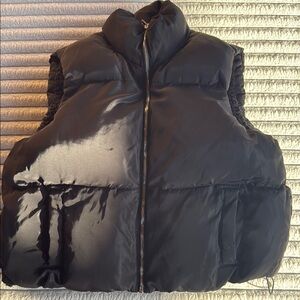 Faded Rose Black Puffer Vest